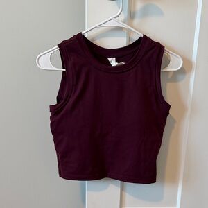 Paragon Fitwear burgundy padded workout crop top size medium